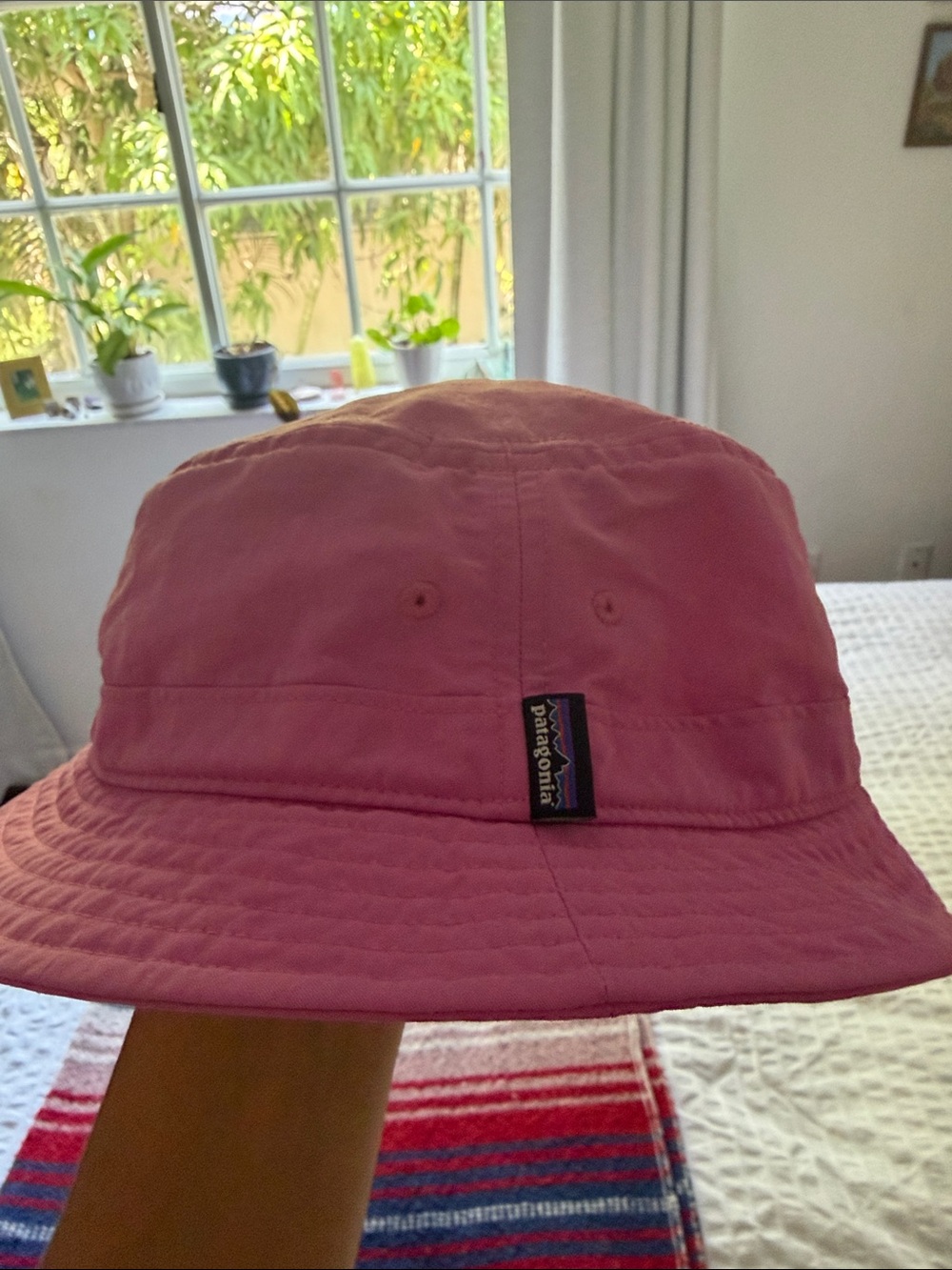 Patagonia Rose Pink Bucket Hat with Logo Tag